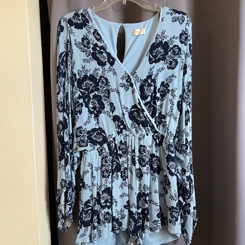 Blue Floral Romper